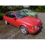 A FORD ESCORT XR3I, 1600cc, petrol, red paint work, three door hatchback, Reg No F943 CRJ, current