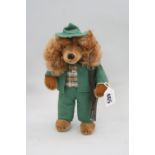 A SOFT TEDDY, designed as a Fox in hunting outfit with wooden gun (with a Steiff box)