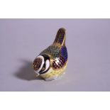 A BOXED ROYAL CROWN DERBY PAPERWEIGHT, 'Bluetit'