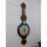 A 19TH CENTURY MAHOGANY CASED WALL BAROMETER (sd)