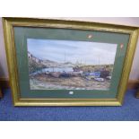 R L LLOYD, Newlyn Harbour, watercolour, signed lower right, approximately 42cm x 72.5cm