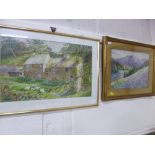 G DIGBY, country cottage with ducks and chickens, watercolour, signed lower left, approximately 29cm