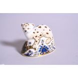 A BOXED LIMITED EDITION ROYAL CROWN DERBY PAPERWEIGHT, 'Leopard Cub' No.458/1500, First Series