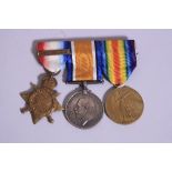 1914 WWI STAR WITH AUG-NOV BAR, British war medal and Victory medal correctly named to 8437 CPL. G.