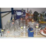 VARIOUS CUT GLASSWARES AND LEMONADE SET, etc, to include silver collared decanter