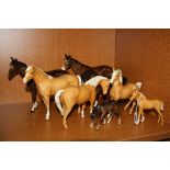 EIGHT BESWICK HORSES, to include Bois Roussel Racehorse No.701 (brown), Stocky Jogging Mare No.