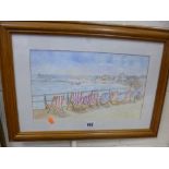 THREE WATERCOLOURS, Evening Light Barnard Castle, signed lower right J A Dees, approximately 34.