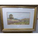 THOMAS HUDSON (1844-1920), 'Ploughing at the back of Criccieth' signed lower right, watercolour,