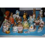 SIXTEEN BESWICK BEATRIX POTTER FIGURES, BP3b, to include 'Jemima Puddleduck Made a Feather Nest', '