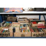 TEN SMALL BOXES OF BOOKS, MAPS, RECORDS, etc