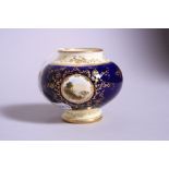 A SMALL COALPORT VASE, with view of Loch Tay on blue and cream ground, height approximately 7cm