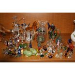 A GROUP OF GLASS LAMPWORK AND OTHER FIGURES