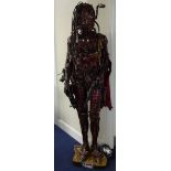PAUL CHANCELLOR, modern art reclamation sculpture, SHE-4PO/AKA Huntress, approximately 190cm high