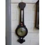 A 19TH CENTURY MAHOGANY CASED BAROMETER, marked Fowler Horncastle (for restoration)