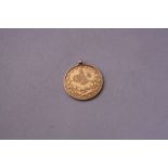 A TURKISH 100 KURUSH GOLD COIN PENDANT, 7.2 grams