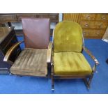 A ROCKING CHAIR, and a fireside chair (sd) (2)