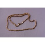 A FANCY CHAIN, stamped 14k, length approximately 46cm, weight 6.8 grams