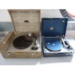 TWO EARLY RECORD PLAYERS, A Collaro De-Luxe Microgramme and a wind -up 'His Masters Voice' record