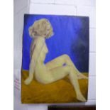 A RECLINING NUDE BLONDE FEMALE, oil on canvas, unframed, signed lower left Gino (sd)