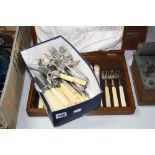 MAPPIN & WEBB CASED FISH EATERS, FLATWARE, etc