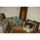 PICTURES AND PRINTS, to include still life, landscapes, Trentham Hall, Moreton Hall, soldier etc
