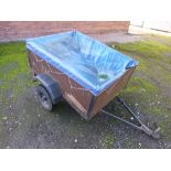 TWO WHEEL TRAILER, with electrics and cover, approximate size length 122cm x width 92cm x height