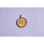 A GOLD CORONET HEAD 1907, USA twenty dollar coin, gold coin approximate weight 33.43 grams, in a 14k