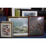 SIX FRAMED MILITARY PRINTS, Gulf War, 3rd Royal Fusiliers Battle group, objective 'Brass and