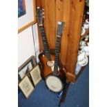 MUSICAL INSTRUMENTS, to include a banjo, acoustic guitar, two recorders and a harmonica (5)