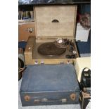 TWO EARLY RECORD PLAYERS, A Collaro De-Luxe Microgramme and a wind -up 'His Masters Voice' record