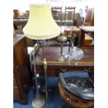 A STANDARD LAMP WITH SHADE, adjustable reading lamp and a table lamp (3)