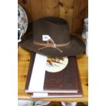 A RESISTOL 'SELF-CONFORMING' WESTERN HAT, together with two 'The Old West' books (3)