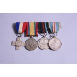 A GROUP OF FOUR COMMEMORATIVE MEDALS, on a wearing bar, General Service Cross (silver), Eastern