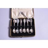 A CASED SET OF SIX ROLEX BUCHERER WATCHES INTERLAKEN SPOONS, impressed B.100.12 verso, together with