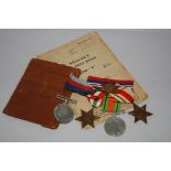 A WWII FIVE MEDAL GROUP, with pay book and discharge papers