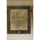 A COLLECTION OF FRAMED MAPS, to include Derbyshire, Kent, Leicestershire, China etc (6)