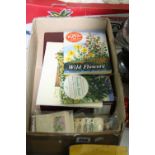 A BOX, AN ALBUM AND LOOSELY INSERTED CIGARETTE / TRADE CARDS, featuring a Flower and Garden theme.