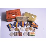 A FAMILY GROUP OF THREE SETS OF MEDALS, spanning the Boer War to WWI, Queens South Africa medal 5