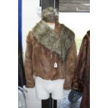 A FUR JACKET, a Dune fur stole and hat, a pair of Diadora fur boots (size 38), other shoes and
