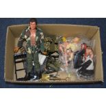 AN UNBOXED ACTION MAN FIGURE AND ACCESSORIES, circa 1970's, with other recent action figures and
