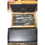 A BOXED DRAUGHTING DRAWING SET, with 'Draughtmen's Requisites Limited, London' label and another