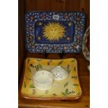 A SIMONETTI RECTANGULAR DISH, and two other items (a/f) (3)