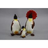 BESWICK PENGUIN FAMILY, to include Chick No.801, with Umbrella No.802 and with Walking Stick No.