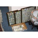 THREE FRAMED SETS OF CIGARETTE CARDS, and a small box of loose cigarette cards, to include Will's '