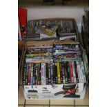 TWO BOXES OF DVD'S AND C.D'S