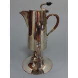 AN ASPREY & CO SILVER PLATED SPIRIT KETTLE, having cane loop handle, moulded coffee bean thumb piece