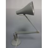 A RETRO ANGLE POISE DESK LAMP BY HERBERT TERRY & SONS, in grey with embossed makers mark,