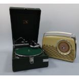 A CASED HMV NO.58 GRAMOPHONE, with retailers label for E F Allen & Sons Ltd Wolverhampton,