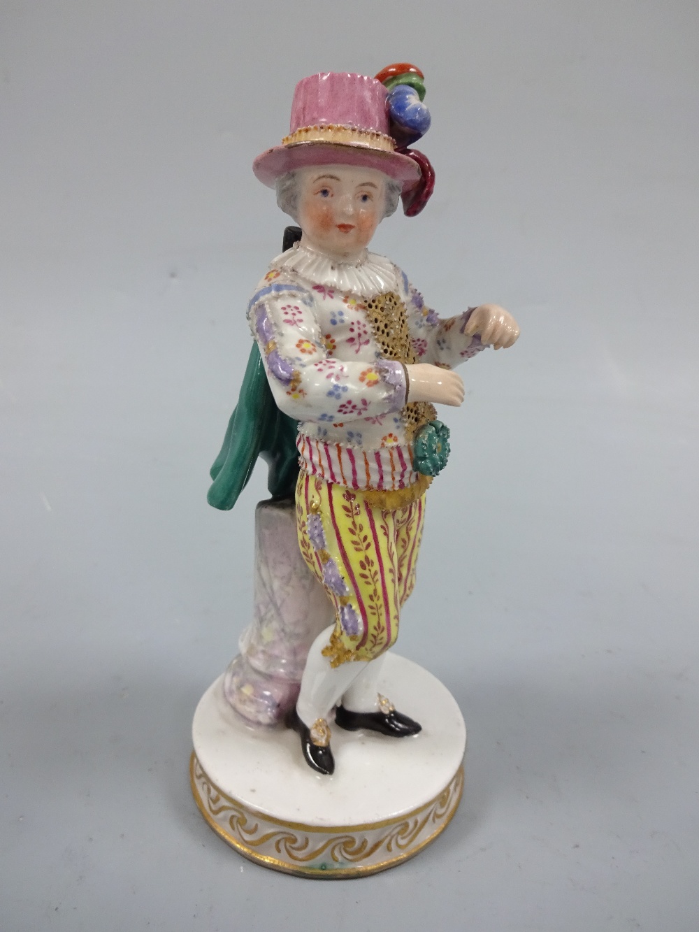 FOUR CONTINENTAL FIGURINES, gent with grapes and vine, approximately 18cm high, gent with basket - Image 6 of 9