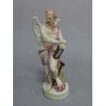 AN 18TH CENTURY DERBY FIGURE, modelled as Father Time, with Sands of Time resting on leg raised on